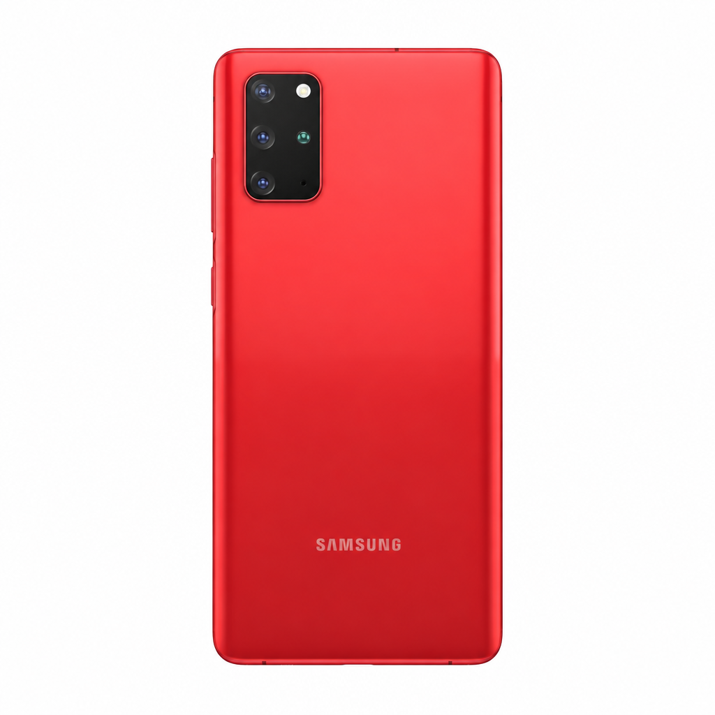 Samsung Galaxy S20 Plus vivid red product image on a white 1000x1000 background with balanced margins