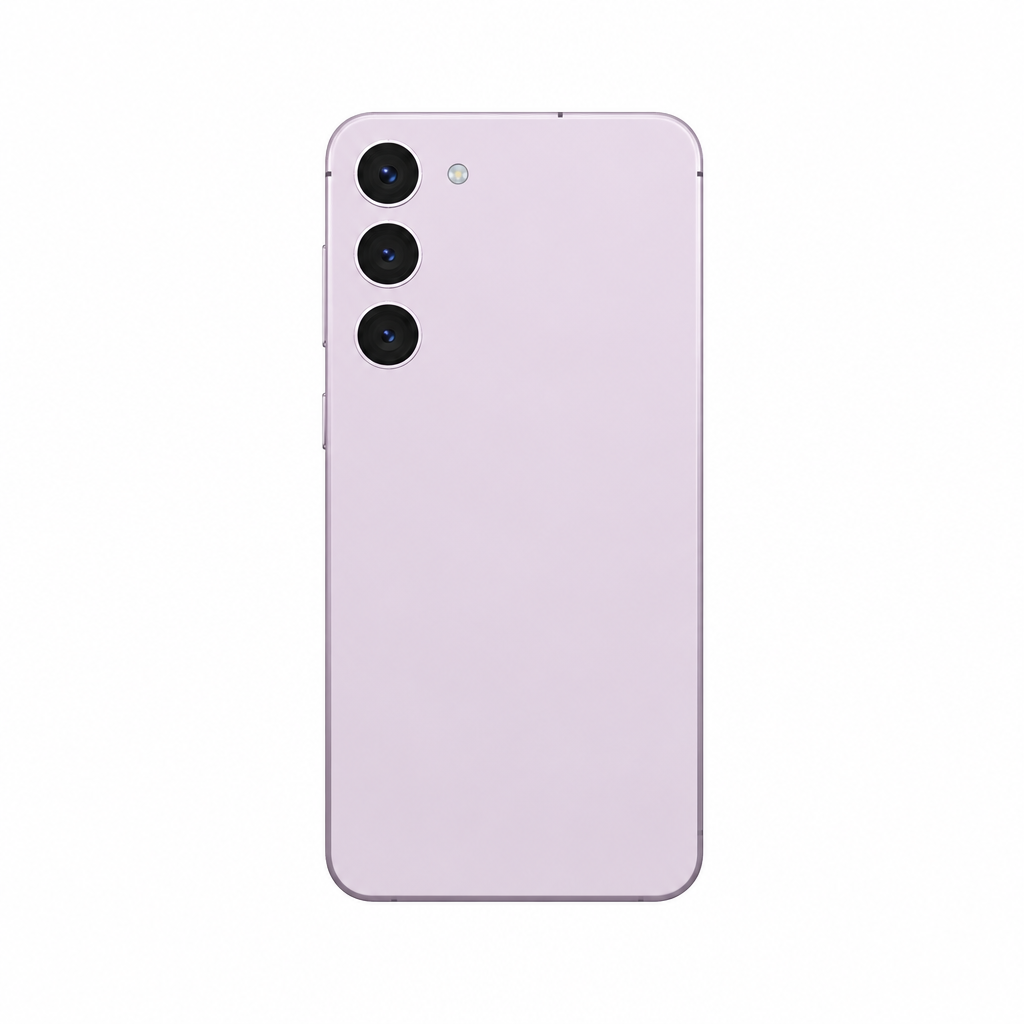 Samsung Galaxy S23 Plus soft lavender-pink product image on a white 1000x1000 background with balanced margins