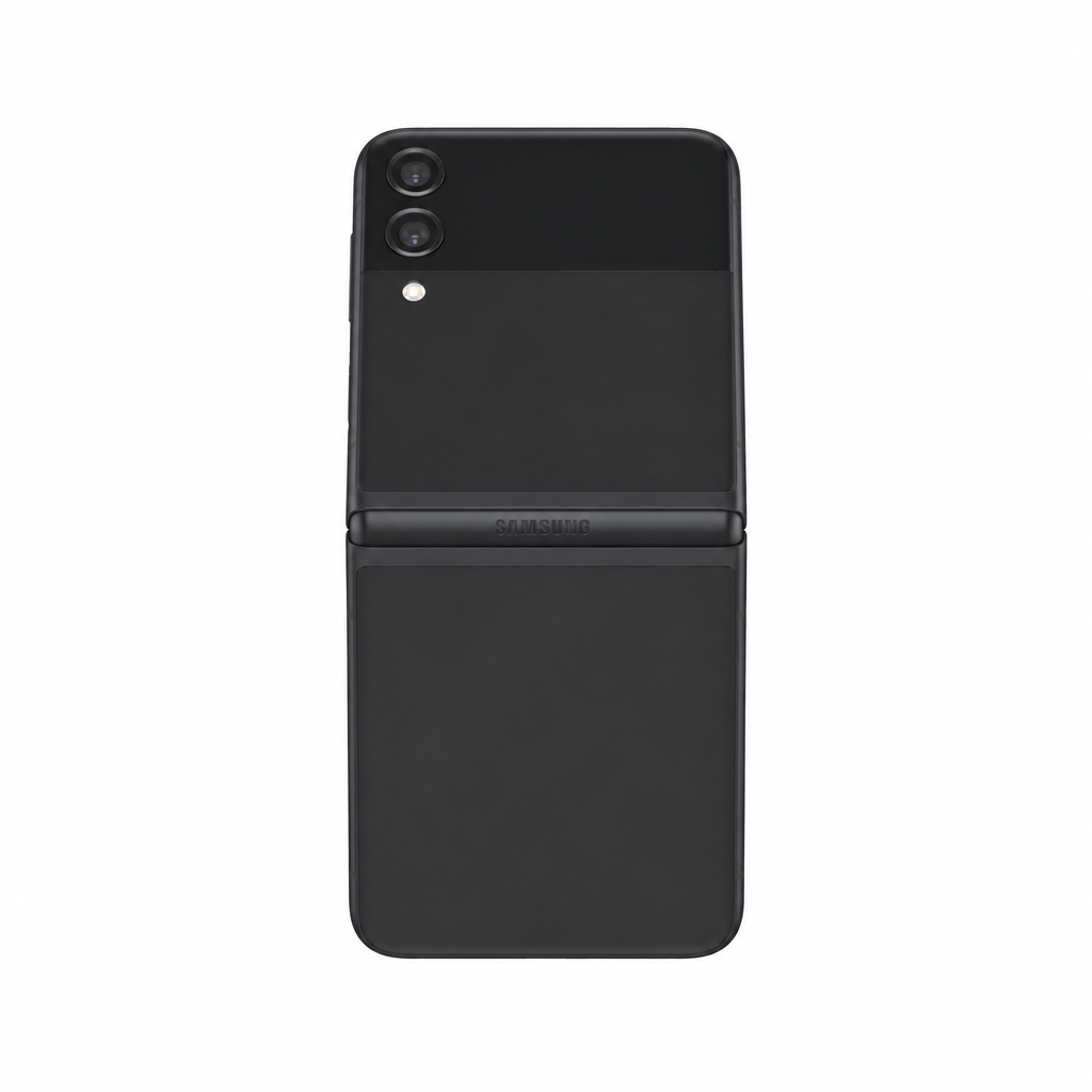 Samsung Galaxy Z Flip3 matte black product image on a white 1000x1000 background with balanced margins