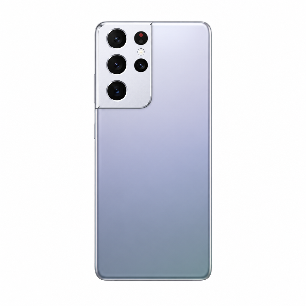 Samsung Galaxy S21 Ultra light silver-lavender product image on a white 1000x1000 background with balanced margins